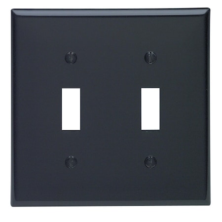 Wallplate 2G Std Tog Blk